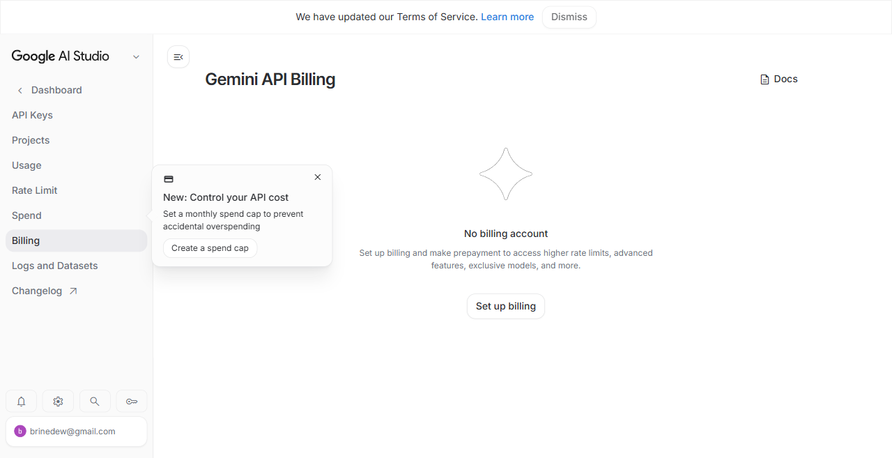 Gemini billing — set up billing to use image generation models